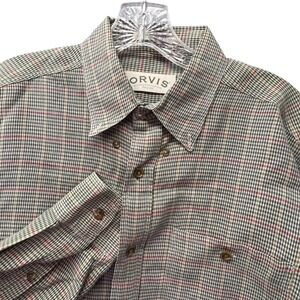 Orvis M Signature Comfort Stretch Twill Plaid Button Down Shirt Long Sleeve *see